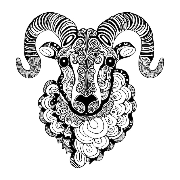 ovejas cara adornos vector animal ilustración