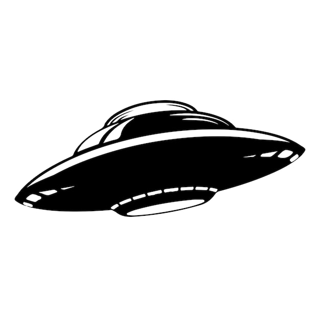 Ovni ilustración vectorial objeto volador no identificado platillo nave cósmica