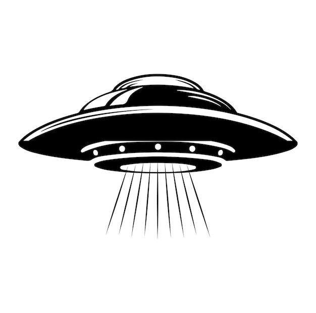 Ovni ilustración vectorial objeto volador no identificado platillo nave cósmica