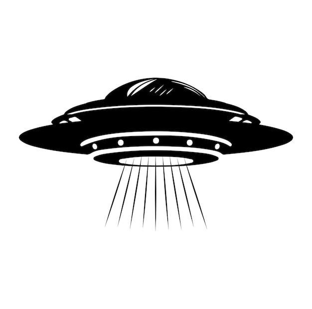 Ovni ilustración vectorial objeto volador no identificado platillo nave cósmica
