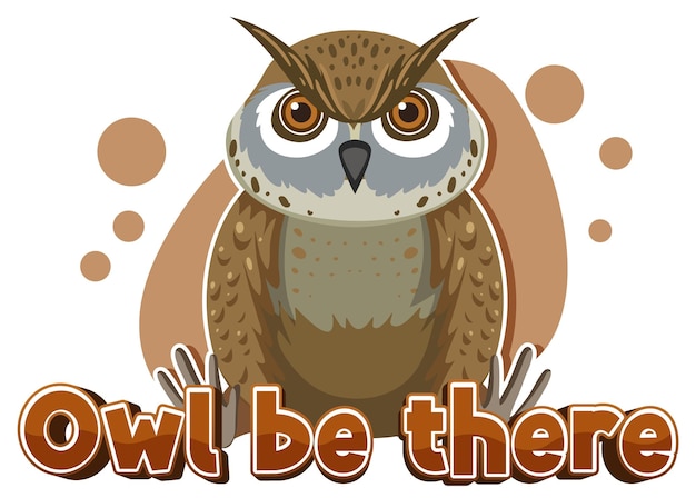 Vector owl be there un gracioso juego de palabras con dibujos animados de animales