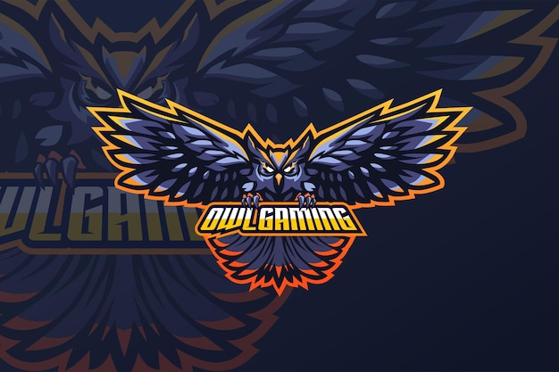 Owl Gaming- Plantilla de logotipo de Esport