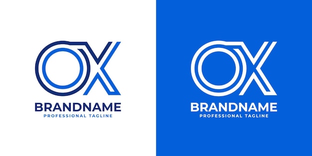 Ox line monogram letters logotipo adecuado para negocios con las iniciales ox o xo