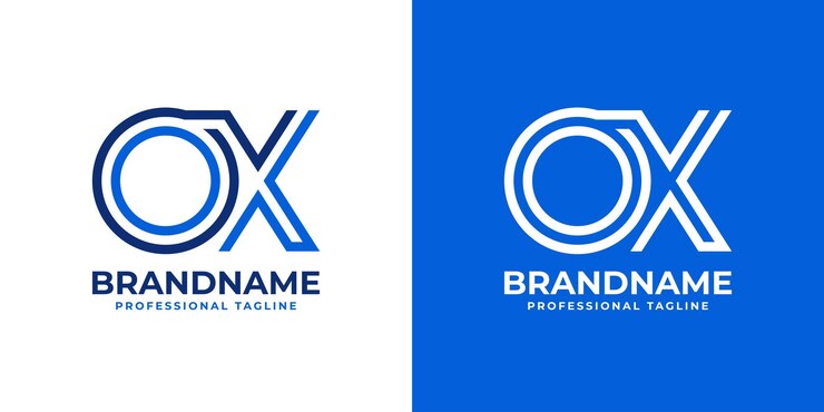 Vector ox line monogram letters logotipo adecuado para negocios con las iniciales ox o xo