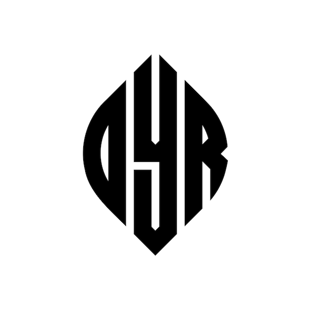 OYR diseño de logotipo de letras circulares con forma de círculo y elipse OYR letras elípticas con estilo tipográfico Las tres iniciales forman un logotipo de círculo OYR emblema de círculo Monograma abstracto letra marca vector
