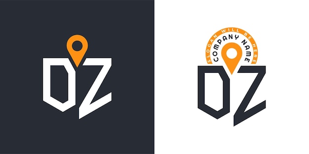 OZ Location Logo Bundle Letter OZ Logo Dual Vector Icons para el reclutamiento y la navegación