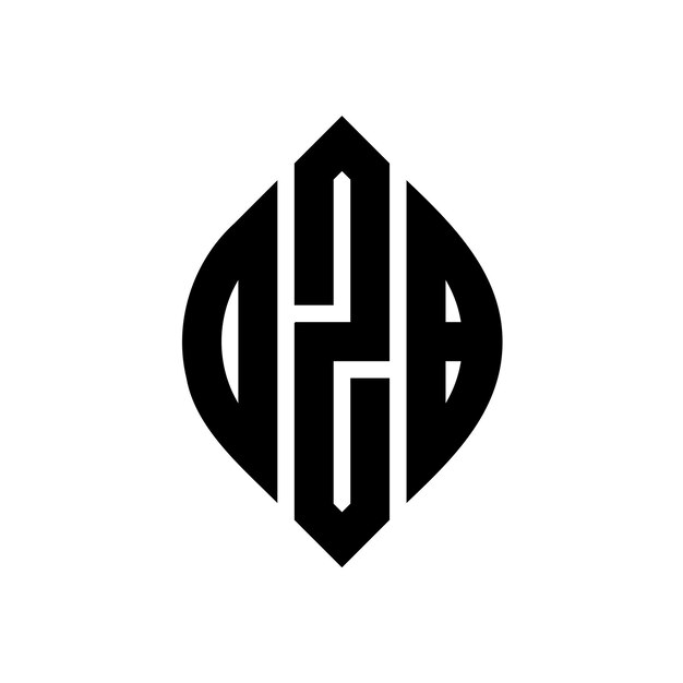OZB diseño de logotipo de letras circulares con forma de círculo y elipse OZB letras elípticas con estilo tipográfico Las tres iniciales forman un logotipo de círculo OZB Círculo Emblema Monograma Abstracto Carta Marca Vector