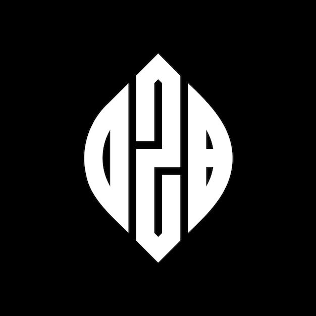 OZB diseño de logotipo de letras circulares con forma de círculo y elipse OZB letras elípticas con estilo tipográfico Las tres iniciales forman un logotipo de círculo OZB Círculo Emblema Monograma Abstracto Carta Marca Vector