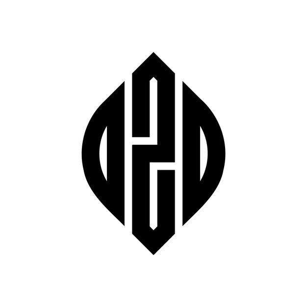 OZD diseño de logotipo de letras circulares con forma de círculo y elipse OZD letras elípticas con estilo tipográfico Las tres iniciales forman un logotipo de círculo OZD emblema de círculo Monograma abstracto letra marca vector