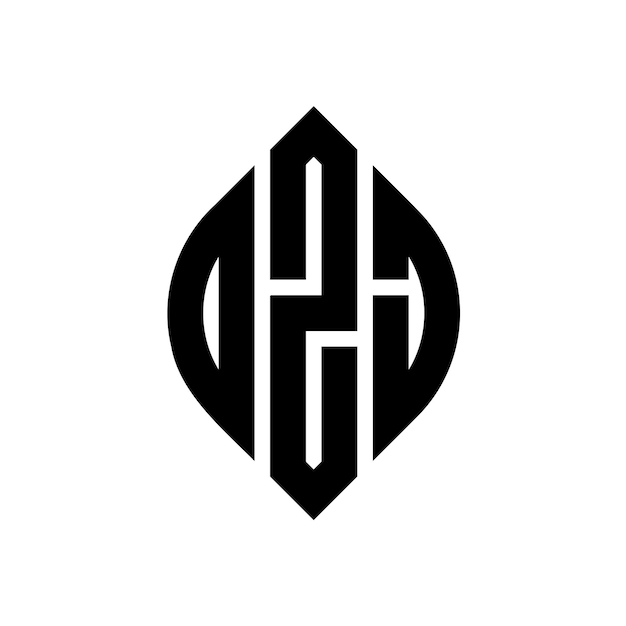 OZJ diseño de logotipo de letras circulares con forma de círculo y elipse OZJ letras elípticas con estilo tipográfico Las tres iniciales forman un logotipo de círculo OZJ emblema de círculo Monograma abstracto letra marca vector