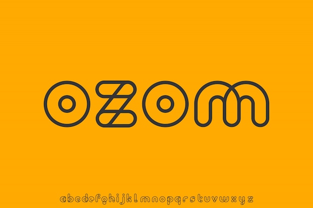 OZOM, fuente divertida y moderna de líneas suaves y geométricas