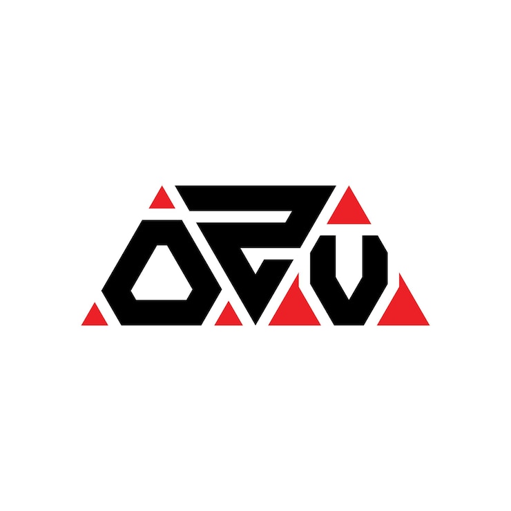 Vector ozv triángulo letra diseño de logotipo con forma de triángulo ozv logotipo triángulo diseño monograma ozv modelo de logotipo vectorial triángulo con color rojo ozv logotipo triangular simple elegante y lujoso logotipo ozv