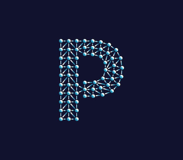 P Alphabet conexiones de tecnología creativa