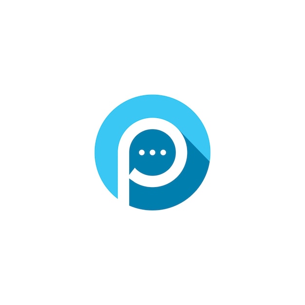 P chat logo plantilla logo vector icono ilustración