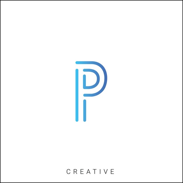 P Diseño creativo del logotipo Diseño mínimo del logotipo Diseño clásico Vector último diseño del logotipo Monograma
