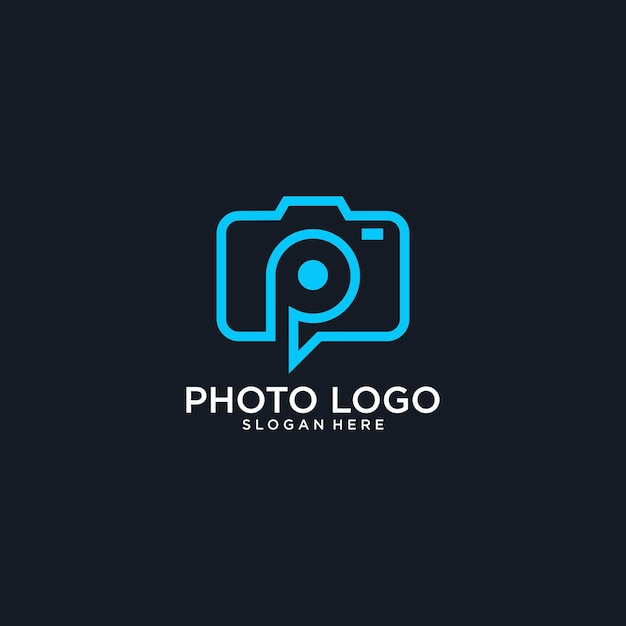 P con diseño de logotipo de foto