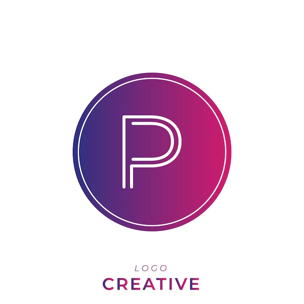 P Diseño de logotipo de marca Diseño creativo de logotipo Diseño clásico Diseño posterior de logotipo Monograma de logotipo vectorial