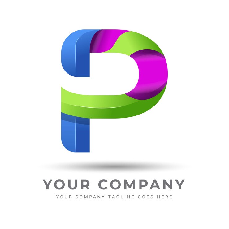 Vector p diseño del logotipo p diseño de la letra p logotipo de la empresa p diseño del icono del logotipo de la empresa