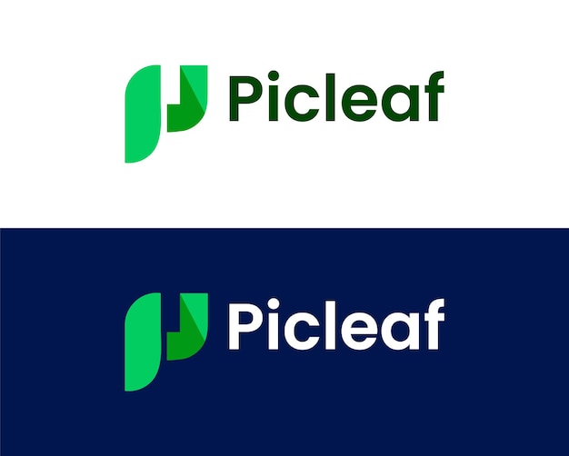 P con hoja diseño de logotipo empresarial moderno Resumen p logo vector Icono de diseño de logotipo p moderno