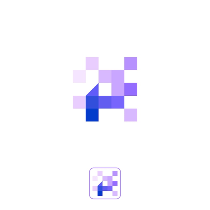 Vector p letra creativa tecnológica moderna de datos de píxeles diseño de plantillas de elementos de logotipo