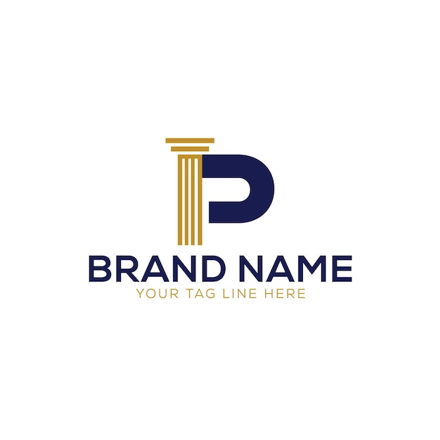 P letra diseño de logotipo del bufete de abogados creativo logotipo del Bufete de Abogados icono del logotipo del diseño de la ley vector premium