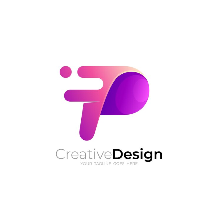 Vector p logotipo y combinación de diseño de velocidad de entrega de íconos expresos