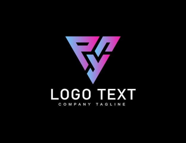 P Y Logotipo de la letra de lujo