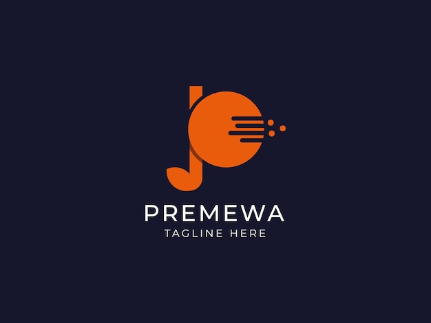 p logotipo de la letra moderna