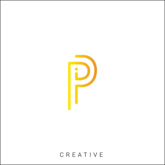P Logotipo posterior plantilla vectorial monograma colorido símbolo fuente logotipo diseño moderno basado en inicial LOGO