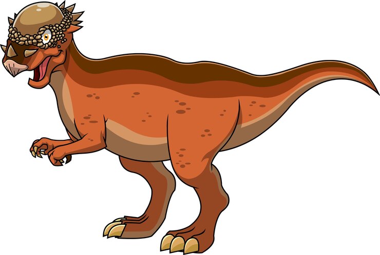 Vector pachycephalosaurus dinosaurio personaje de dibujos animados vector ilustración dibujada a mano