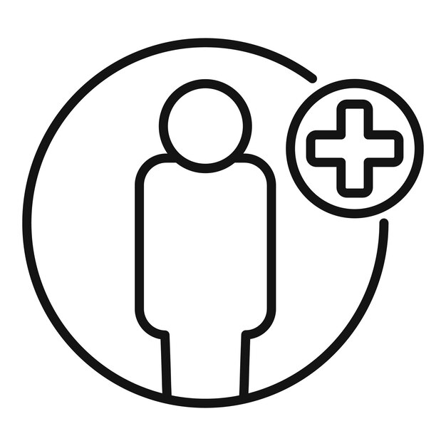 El paciente elige un plan de seguro médico con el icono del signo más