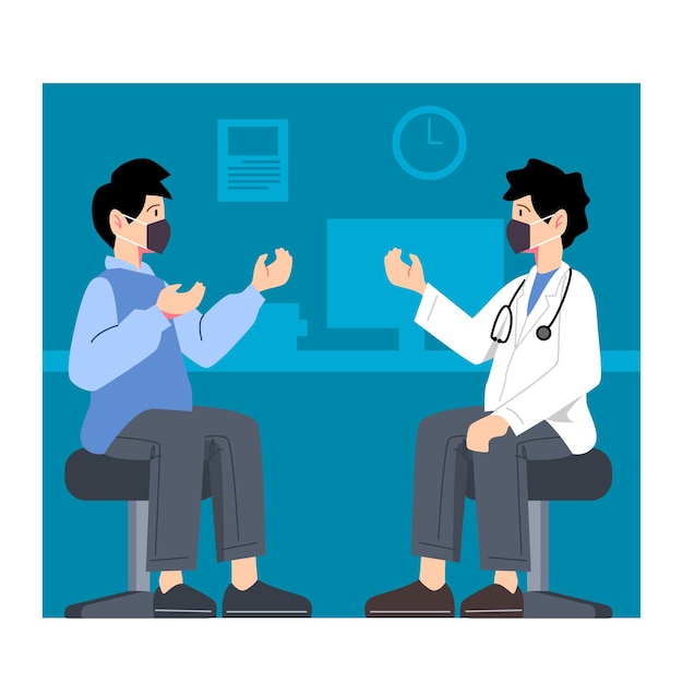 El paciente está consultando a un médico.