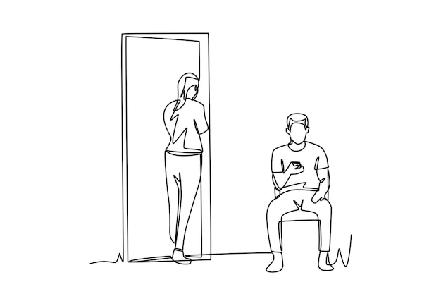 Pacientes entrando y esperando en la sala de espera de la clínica