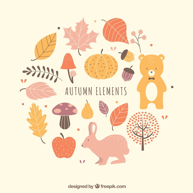 Pack adorable de elementos otoñales divertidos