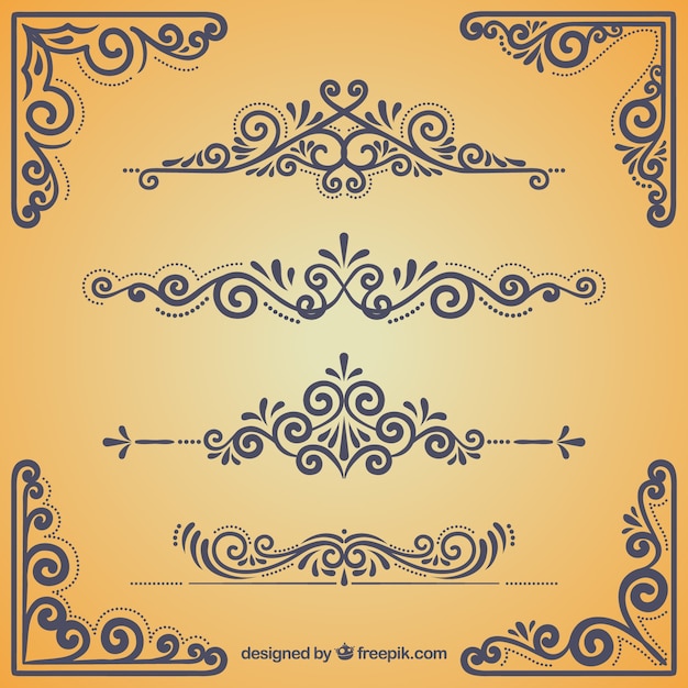 Vector pack de adornos elegantes