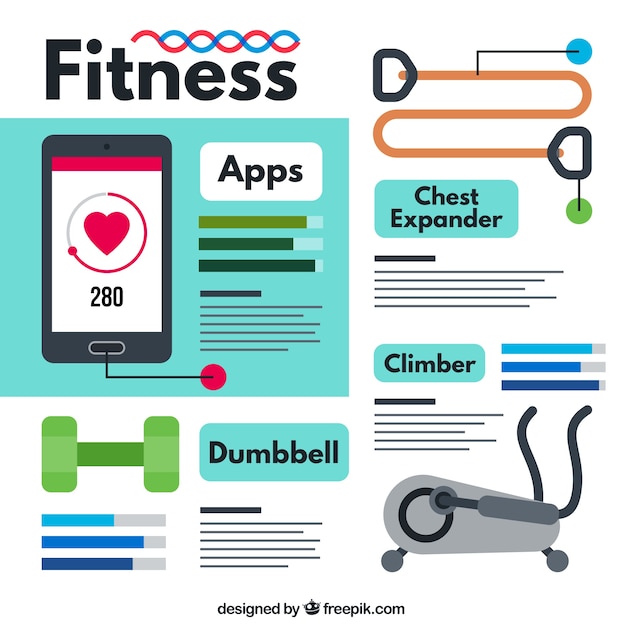 Vector pack de aplicaciones de fitness