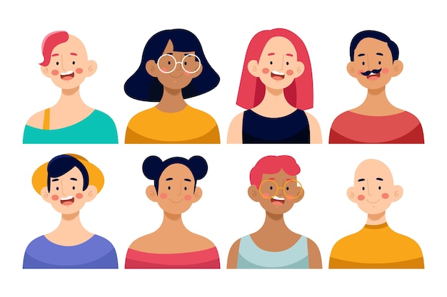 Vector pack de avatares de personas