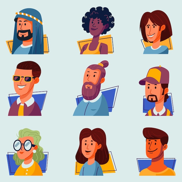 Vector pack de avatares de personas