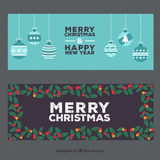 PAck de banners planos de navidad