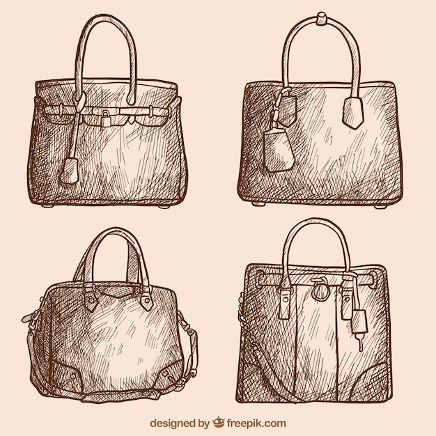Vector pack de bolsos de estilo vintage