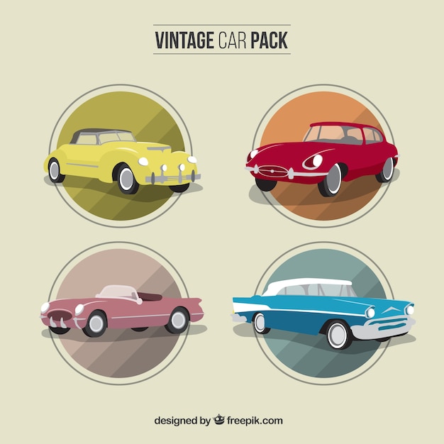 Vector pack de coches de época