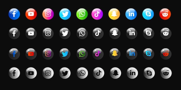 Pack de colecciones de iconos de redes sociales