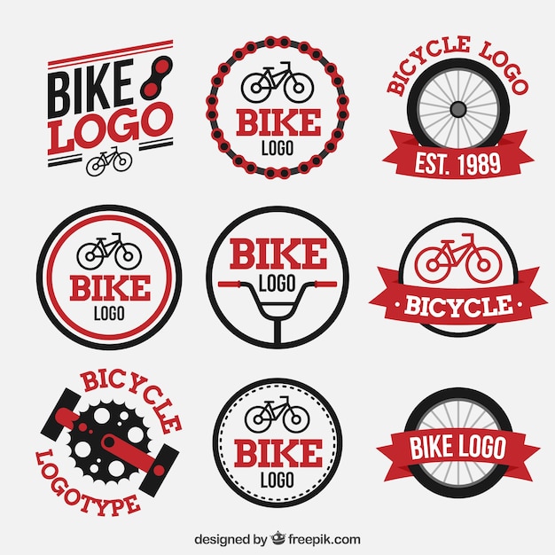 Vector pack colorido de logos modernos de bicis