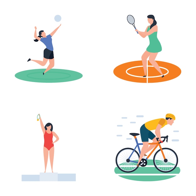 Pack de cricket, hockey, iconos de jugadores deportivos