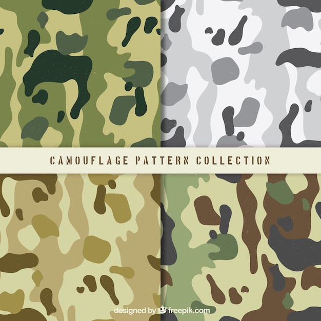 Vector pack de cuatro patrones militares