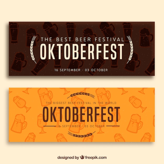 Vector pack elegante de banners modernos del oktoberfest