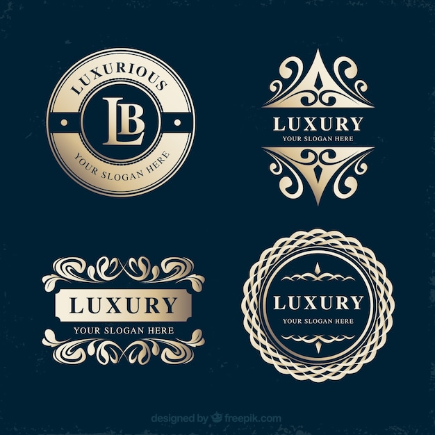 Vector pack elegante de plantillas de logos vintage