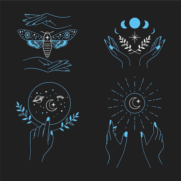 Vector pack de elementos esotéricos