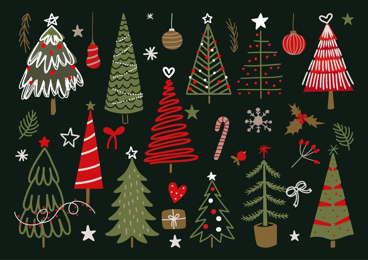 Pack de elementos navideños adecuado para decorar sus proyectos gráficos como una red social