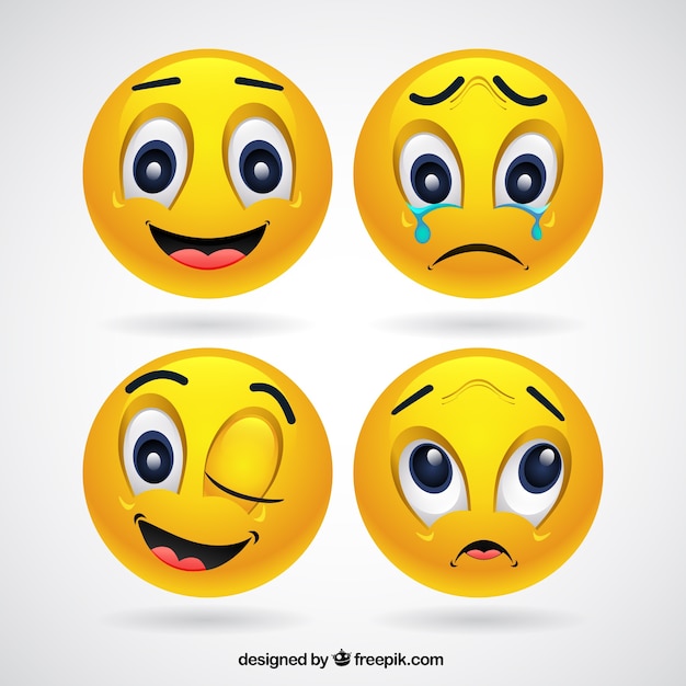 Vector pack de emoticonos amarillos